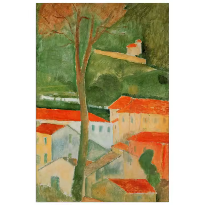 Panel decorativo del museo, listo para colgar. Modigliani Amedeo-Paisaje-Cm 90x135 - 1