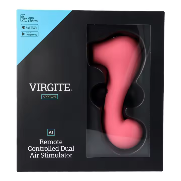 VIRGITE DOBLE ESTIMULADOR CLITORIS VIBRADOR APP REMOTE CONTROLLED DUAL AIR STIMULATOR JUGUETES SEXUALES - 1