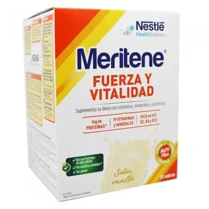 MERITENE FUERZA Y VITALIDAD VAINILLA 15 SOBRES - 1