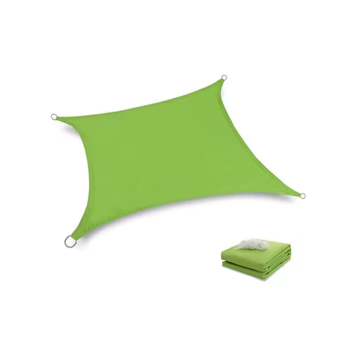 SOMY Vela de Sombra Protección Solar Lona Rectangular, Toldo para Automóvil Resistente a los Rayos UV con Cuerda y Lazos para Jardín, Terraza, Balcón, Camping, Pérgola, Luz de Pared Exterior Verde (2x2m) - 1