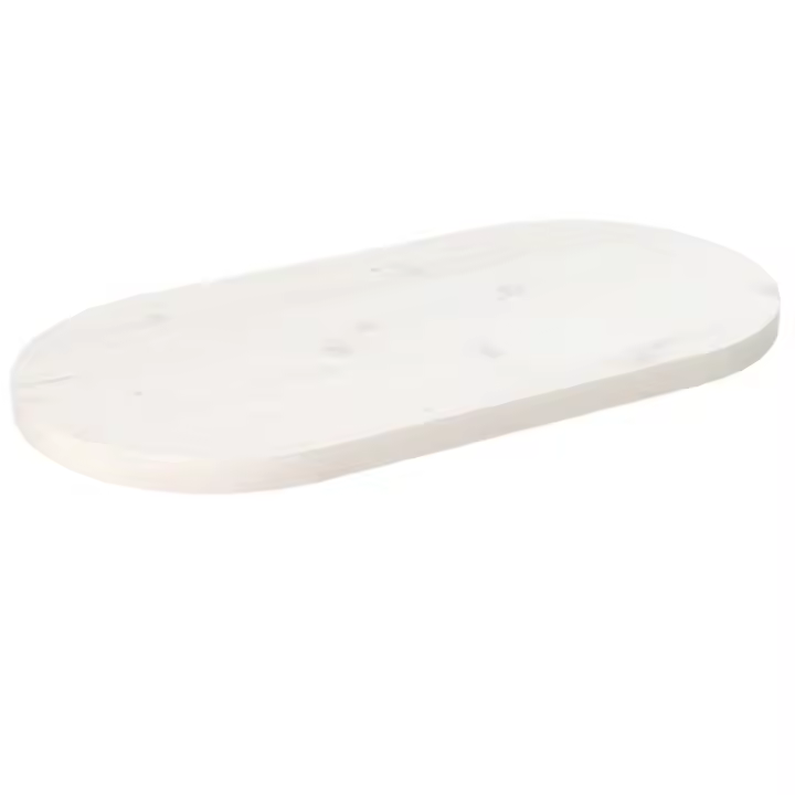 vidaXL Tablero de mesa ovalado madera maciza pino blanco 60x30x2,5 cm - 1