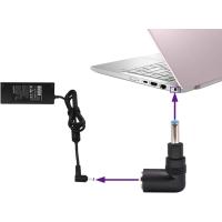 Adaptador de corriente de 90 grados para computadora, CC de 7,4 mm x 5,0 mm hembra a 4,5 mm x 3,0 mm macho, reemplazo para portátil (paquete de 2) - details 1