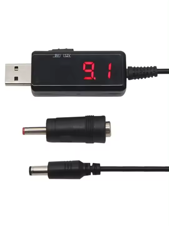 Cable Convertidor De Potencia USB DC 5V a 9V 12V Adaptador De Suministro De Energía USB a DC 5.5x2.1mm 3.5x1.35mm UBS Potencia - 1