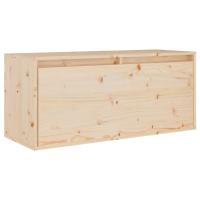vidaXL Armario de pared de madera maciza de pino 80x30x35 cm Marrón, Blanco, Gris Mueble Almacenaje Estantería para Oficina, Estudio, Dormitorio Estantería/Librería/ mueble de Almacenamiento - details 2