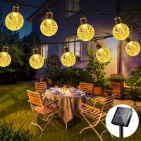 Luces De Cadena Solar LED Para Exterior Con 8 Modos De Iluminación Bola Burbuja Para Jardín Bodas Camping Fiestas De Navidad Decoración - details 0