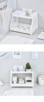 Estante De Doble Capa Para Escritorio Estilo Simple Organizador De Cosméticos Para Baño Y Oficina Estante De Terminales En Mesada Material Plástico - details 2