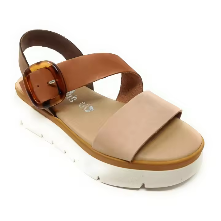 SANDALIAS VALERIA'S CONFORT 1110 MARRONES.Sandalias con plataforma para mujer muy comodas,realizadas con pieles naturales de 1ª calidad. - 1