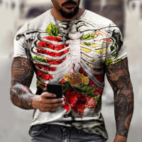 Camiseta De Terror Con Esqueleto 3D Para Hombres Y Mujeres Moda Oversize Manga Corta Camisetas De Calle Para Niños Ropa Top - details 5
