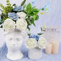 25 Piezas De Rosa Artificial Blanca Para Decoración De Arreglo Floral Estilo Weddings Material PE Proveniente De Guangdong China - details 0