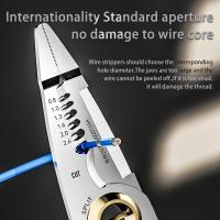 AIRAJ Alicate Multifuncional De Acero Inoxidable Para Electricistas Con Funciones De Deshuesado Ramales Enrollado Y Torcer Tornillo - details 7