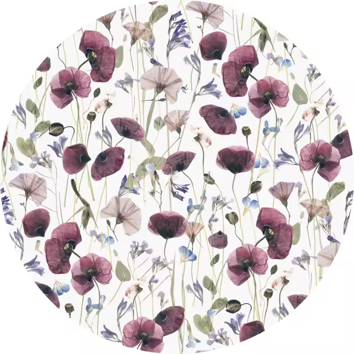 VINILIKO, set de 4 individuales Amapolas 4u-[Diam] 40 cm - 1