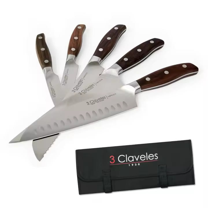 3 Claveles Norden - Juego de 5 Cuchillos Profesionales Masterchef Acero Forjado y Estuche - 1