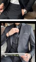 Traje De Boda Italiano Estilo Nuevo 6XL Para Hombre Conjunto De 3 Piezas (Chaleco + Chaqueta + Pantalones) Moda Negocios Formal - details 6