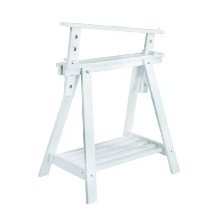 Caballete Archi Tec blanco regulable e inclinable en altura de madera de pino con balda (70/98,7x70x45cm) - 1
