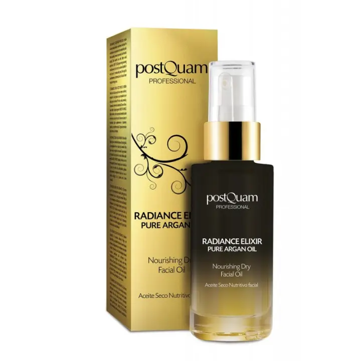 PostQuam - Aceite Facial Seco de Argán Radiance Elixir Pure Argan Oil Rico en Ácidos Grasos Esenciales y Vitamina E - Aceite Seco Facial que Nutre, Regenera y Renueva la Piel, Aporta Mayor Elasticidad y Mejora el Aspecto del Cutis - Frasco de 30 ml - 1