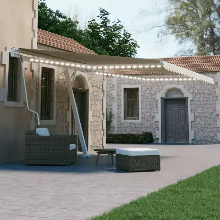 vidaXL Toldo automático con LED sensor de viento crema 400x300 cm - 1