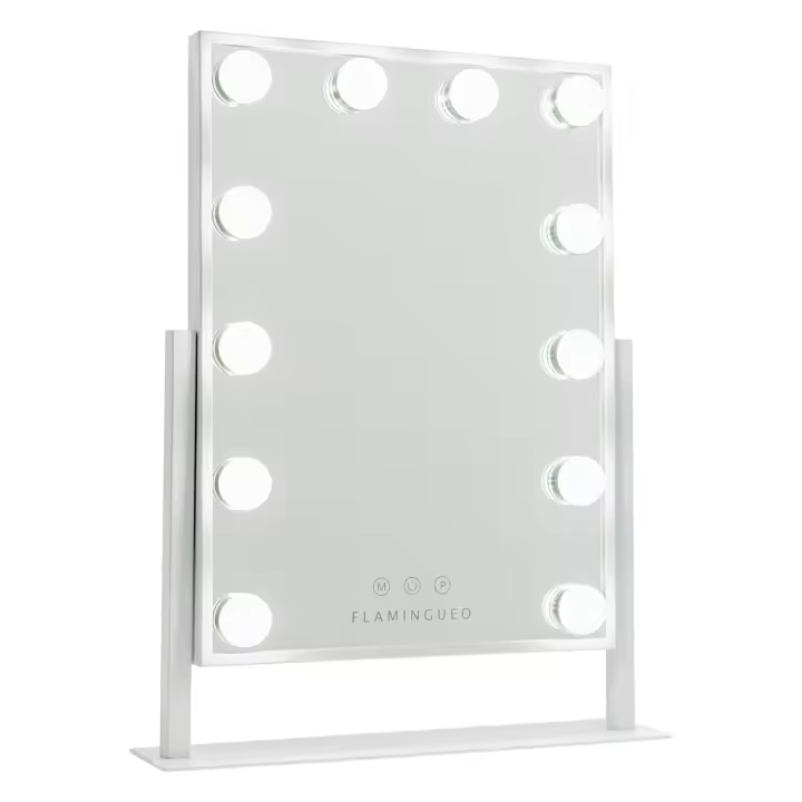Flamingueo Espejo Maquillaje con Luz - Espejo Tocador 12 LED Tocador de Maquillaje con Luz 3 Modos Vanity Mirror Espejo Led Maquillaje Regulable - 1