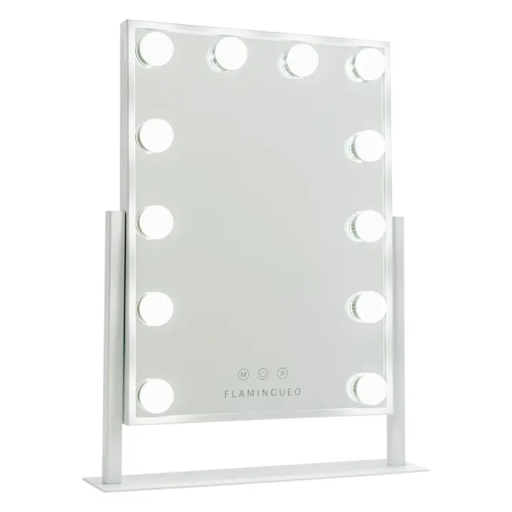 Flamingueo Espejo Maquillaje con Luz - Espejo Tocador 12 LED Tocador de Maquillaje con Luz 3 Modos Vanity Mirror Espejo Led Maquillaje Regulable - 1