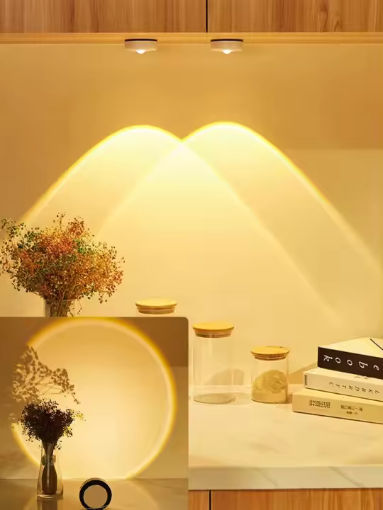 Luz De Ambiente LED Redonda Táctil Para Armario Decorativo Luz De Noche De Arco Iris Atardecer Amanecer Frío Cálido Para Restaurante Bar - 1