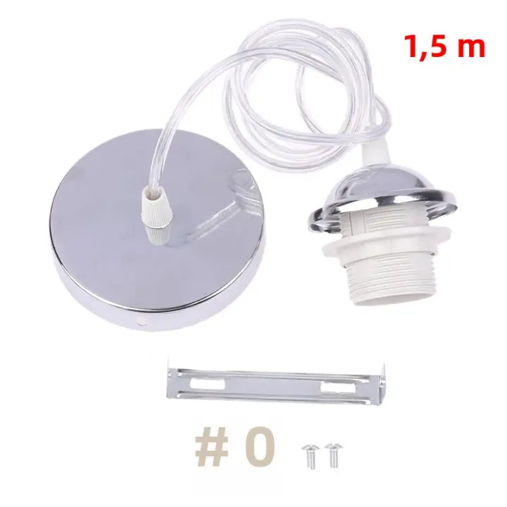 Soporte De Lámpara Colgante Retro E27 Con Cable De Colgaje De 1m/1.5m Base De Lámpara Para Pendones De Techo - 1
