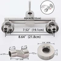Grifo de cocina para fregadero de pared con rociador, 8 pulgadas (aproximadamente 20,3 cm) de centro, grifo mezclador de acero inoxidable con acabado cepillado, grifo práctico para lavandería con rociador de doble función, NSF sin plomo. - details 4