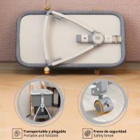 LUTODY - Cuna 3 en 1 convertible - Hasta 13 kg, Mecedora, Colecho, Altura ajustable, Inclinación, 4 ruedas, Bloqueo de seguridad, Colchón ergonómico incluido - details 3
