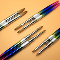 Cepillo De Uñas Kolinsky Para Manicura Broom De Gel Para Arte De Uñas Cepillo De Acrílico Polvo De Pówer Carving Gel Broom Línea Delineador Dibujo Tinta - details 2
