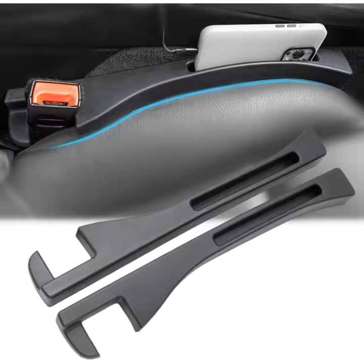 Repleto de muebles de coche, Tira de tapones de costuras laterales, Tira de relleno a prueba de fugas, interior de muebles de asiento de coche, ajuste universal (Negro, paquete de 2) - 1
