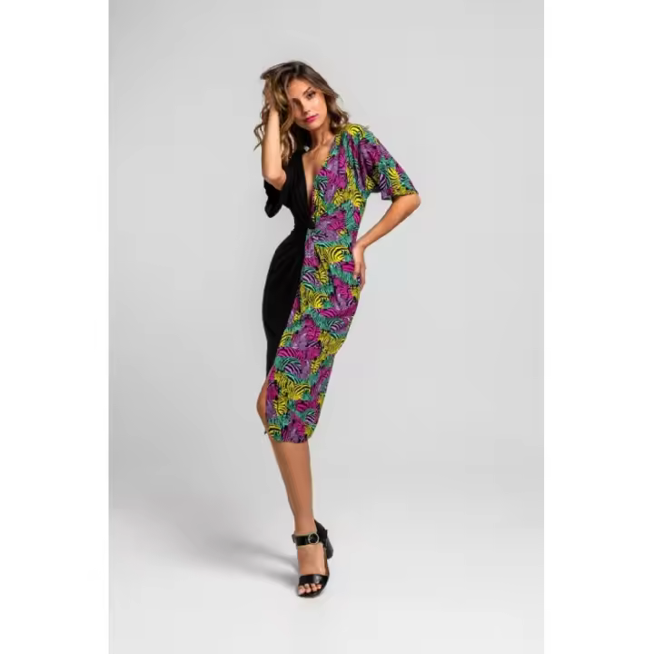 Vestido drapeado midi - Atípica Lolina Talla S - 1