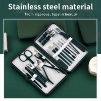 Set De Manicura Profesional 7-18 Piezas Cortauñas De Acero Inoxidable Con Estuche De Viaje De Cuero Para Hombre Y Mujer Kit De Cuidado De Uñas - details 2
