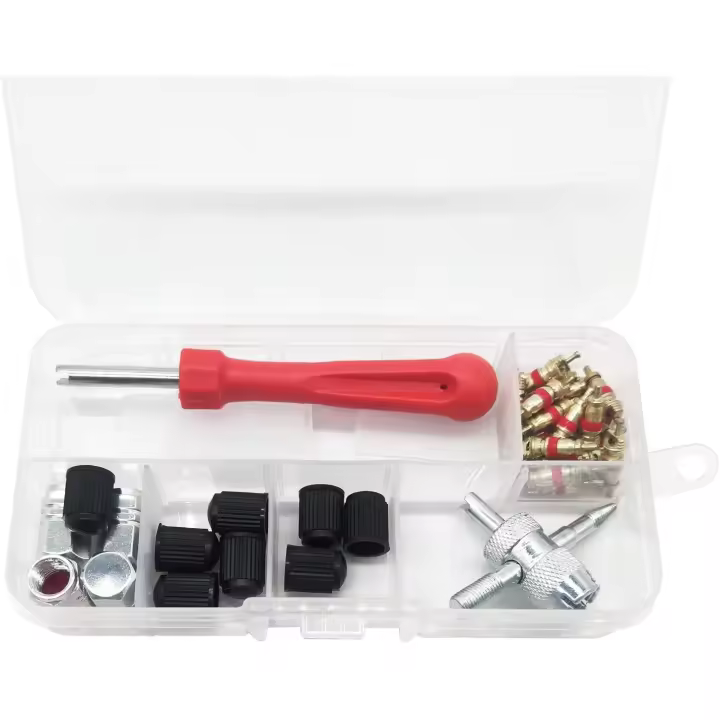 Kit de reparación de válvula de neumático, herramienta de válvula Schrader de removedor de núcleo de válvula para Coche Bicicleta auto - 1