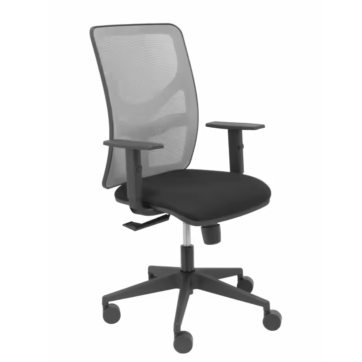 Piqueras Y Crespo Silla Motilla Gris con Asiento Bali Negro y Brazos Regulables - 1