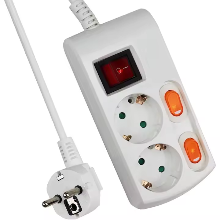 Regleta Base Multiple 2 Tomas con Interruptor Individual 1.5 Metros. - 1