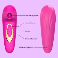 Vibrador Para Mujeres Con Estimulador De Clítoris Y Pezones Control Manual Silicón Médico Juguete Sexual Para Adultos 18+ - details 1