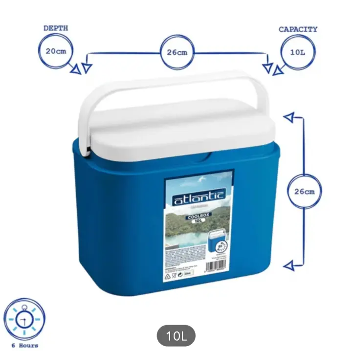 Atlantic Life Outdoors Coolbox 10L/18L/24L – Portable Ice Box for Camping, Picnic, Travel, Keeps Cold for Hours - 1