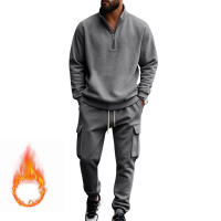 Conjunto Deportivo Casual Para Hombres Verano Otoño Invierno Con Cierre De Cremallera Y Veludo Tejido De Poliéster Talla S a XXXL - details 168