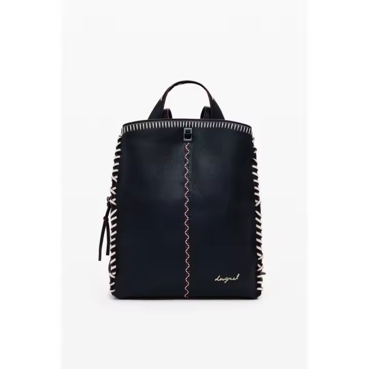 Bolsos sport de mujer DESIGUAL WAKP17 2000 MOCHILA MANHATTAN PESPUNTES BLACK 37310 25I - 1
