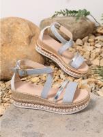 2025 Summer New Large Size Fish Mouth Buckle Wedge Heel Sandals Women Fashion Thick Bottom Shiny Women Sandals - details 6