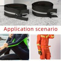 4pcs5#Tiras Reflectantes De Nylon Para Cremalleras Ropa Protectora Al Aire Libre Antiguo Silver Strip Cabeza Abierta Individual - details 2