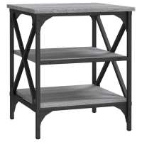 vidaXL Mesa auxiliar madera contrachapada 40x42x50 cm Negro, Roble Sonoma, Roble ahumado Mesa de sofá Mesa de Entrada para Salón Consola de Entrada Mueble Recibidor Mesita Mesa auxiliar Salon - details 0