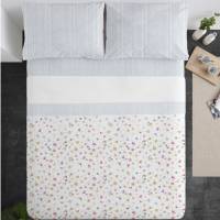 Manterol - Juego de sábanas algodón estampado decora floral. Calidad 100% Algodón. Incluye bajera ajustable, encimera y fundas de almohada. Sábana de verano con diseño moderno. Transpirables y duraderas. - details 2