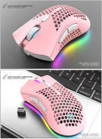 Ratón Gaming Wireless USB 2.4G RGB Luz Honeycomb Recargable BM600 Para PC Laptop Notebook Mouse Despacho Cute Para Jugador - details 13