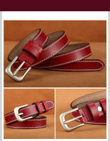 Cinturón De Cuero Genuino Para Mujer Calidad Vintage Moda Cinturón De Cintura Con Hebilla De Punta Lujo Marca Marrón Sólido DT025 - details 2