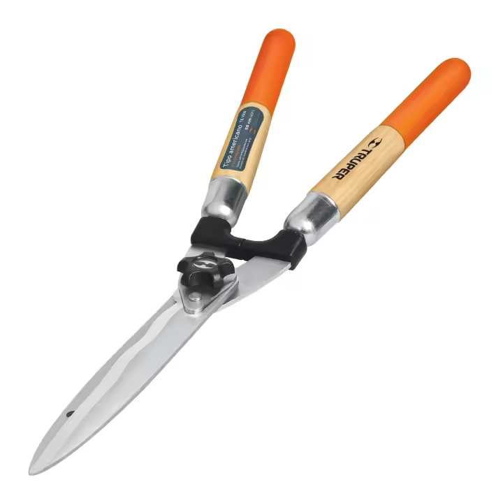 Tijera Cortasetos Truper de Poda con Filo Ondulado y Mangos de Madera - 58 Cm - 1