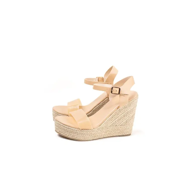 Lyla Wang Sandalias mujer cuñas altas con plataforma de espartos con plantilla acolchada - 1