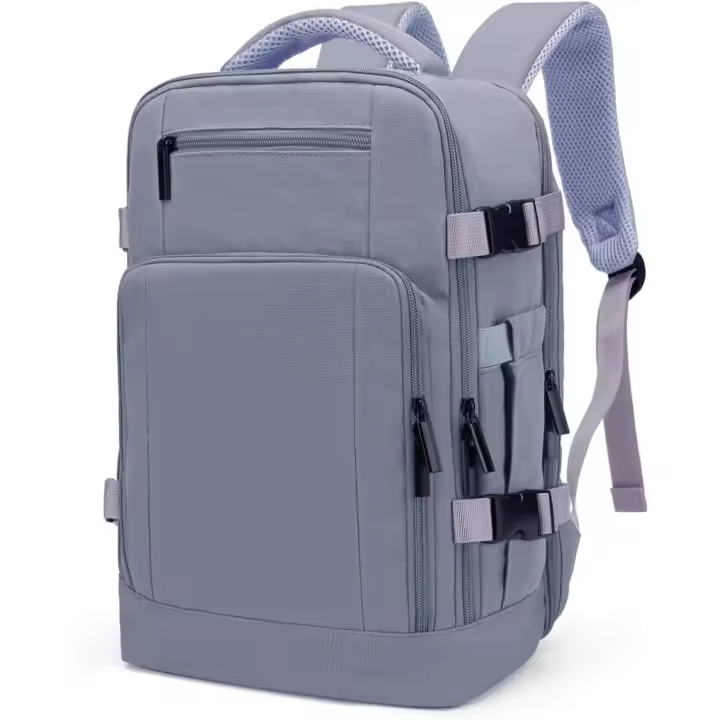 Mochila Viaje Cabina Avion 40x20x25, Mochila Cabina para Ryanair, de Viaje Ryanair 40x20x25 Es Impermeable, Equipaje de Mano con Puerto de Carga y Bolsillo Antirrobo. (Gris Elegante) - 1