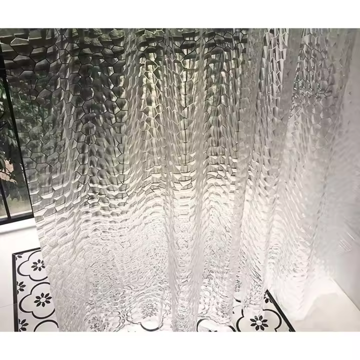 Cortina de ducha - Cortina de ducha para baño - Cortina de ducha transparente - Cortina de ducha impermeable - EVACortina de ducha antimoho (incluye anillas) 180 x 180 cm - 1