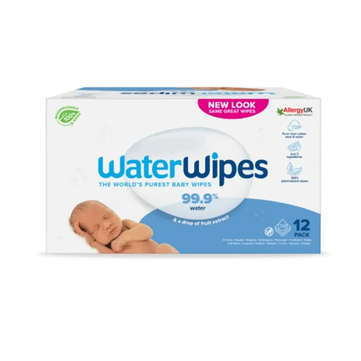 Waterwipes Toallitas para Bebés Sin Fragancia 12x60 Unidades - 1