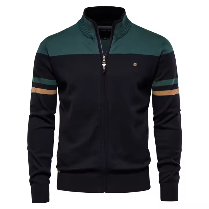 Cárdigan de talla europea para hombre, suéter con cremallera, ropa de alta calidad, otoño e invierno, novedad de 2024 - 1