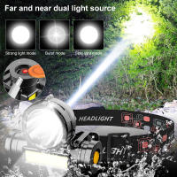 Linterna Frontal LED Potente Recargable USB Impermeable Para Acampar Pesca Y Mineraleslampara De Corbata Para Excursionismo Ciclismo Y Montañismo - details 17